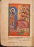 Recueil de textes relatifs à l'histoire de l'Eglise arménienne: Saint Grégoire en train de prêcher devant le roi Tiridate changé en sanglier, 1569, Erevan, Matenadaran - (c) Erevan, Matenadaran