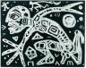 A.R. Penck, Mann Bewegung (L'Homme Mouvement), 1998. Huile sur toile, 160 x 200 cm. Collection particulière (c) A.R. Penck, Courtesy Galerie Michael Werner, Cologne & New York