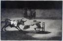 Francisco GOYA, Tauromachie - variante - Audace de Martincho dans l'arène de Saragosse, 1815-16. Eau-forte, pointe sèche et aquatinte brunie. Petit Palais, musée des Beaux-Arts de la Ville de Paris (c) Petit Palais / Roger Viollet