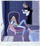 Il faut accorder nos violons, maman. S'il te demande:pourquoi je le quitte tu dis 'parce que'! Gouache originale parue dans Jours de France, février 1979. 35 x 31 cm. Utilisée pour une publicité Canderel en 1998. Collection de l'artiste