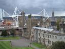 Vue sur le château de Cardiff et le nouveau stade, Pays de Galles, Royaume-Uni (c) Artscape, 2008