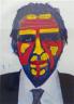 Jimmie Durham, Painted Self-portrait, 2007. Acrylique et marqueur sur photographie couleur. Collection Christine König, Vienne