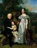 Ferdinand Georg Waldmüller, Le conseiller du prince Esterhazy Mathias Kezmann, avec sa seconde épouse, née comtesse Majlath, et sa fille Maria, 1835. Huile sur bois. Vienne, Belvédère (c) Belvedere, Wien