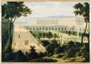 Etienne Allegrain, Vue du château de Versailles avec l'orangerie, fin XVIIe siècle. Huile sur toile. Musée de Versailles (c) RMN / Franck Raux