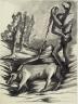 Ossip Zadkine, Le Berger d'Arcadie, 1957. Plume et encre de Chine, lavis et tracés au graphite sur papier satiné. Legs  Valentine Prax, 1980 (c) Musée Zadkine / Roger-Viollet