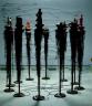 Sarkis. 12 Kriegssschatz dansent avec le Sacre du Printemps d'Igor Stravinsky. 1989-2002. Installation, 12 figures sur socles, bandes magnétiques, néon. Collection de l'artiste, Paris (c) Adagp, Paris 2010