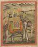 Bahadur Shah (?) monté sur un éléphant. Ecole moghole, fin du XVIIe siècle. BnF, département des Estampes et de la photographie