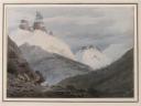 John Robert Cozens. Entre Chamonix et Martigny, l'Aiguille verte. Département des Arts graphiques, musée du Louvre (c) 2006 musée du Louvre / Harry Bréjat