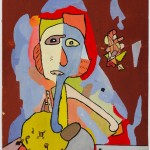 Gaston Chaissac, Visage aux hachoirs, 1947/48. Gouache sur papier canson marouflé. Collection particulière (c) Adagp, Paris 2013 %%