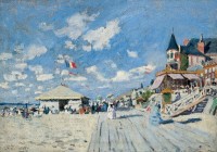 Claude Monet Sur les planches de Trouville, hôtel des Roches Noires 1870 Huile sur toile 50 x 70 cm Signée en bas à gauche : Cl. M. 70 Collection particulière, Europe Photo © Christie’s Images / The Bridgeman Art Library, service de presse