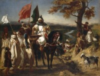 Eugène Delacroix. Le Kaïd, chef marocain, dit aussi Chef marocain visitant une tribu ou L'Offrande du lait, 1837. Huile sur toile. Nantes, musée des Beaux-Arts (c) RMN-Grand Palais . Photo : Gérard Blot