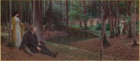 Maximilian Lenz (1860-1948) Le peintre Friedrich König et Ida Kupelwieser dans une forêt Vers 1910, huile sur toile, 100 x 229 cm Paris, musée d’Orsay, don de la société des Amis du Musée d’Orsay, RF 2013 19 © Musée d’Orsay, dist. RMN-Grand Palais / Patrice Schmidt © Droits réservés