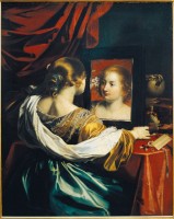 Nicolas Régnier, Vanité ou Jeune femme à sa toilette, vers 1626. Huile sur toile. Lyon, Musée des Beaux-Arts © 2014. DeAgostini Picture Library/Scala, Florence