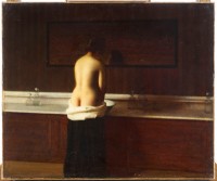 Eugène Lomont, Jeune femme à sa toilette, 1898. Huile sur toile. Beauvais, Musée départemental de l’Oise © RMN Grand Palais / Thierry Ollivier