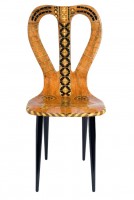 Piero Fornasetti, Chaise Musicale. Bois, imprimée, laquée et peinte à la main, 1951