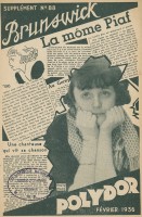 La môme Piaf, supplément au catalogue Polydor N° 88 Brunswick Polydor, février 1936 BnF, Audiovisuel