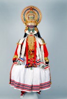 Ravana, démon à dix têtes, roi de Lanka. Théâtre Kathakali Inde, Kerala, 1970