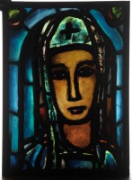Georges Rouault / atelier Bony, Véronique, réplique de la verrière posée en 1947 à la façade de l'église Notre-Dame-deToute-Grâce du plateau d’Assy, vers 1948 Coll. musée des Beaux-arts de Reims © ADAGP, Paris, 2015 © Photo C. Devleeschauwer