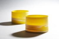 LEE In-hwa, Vases Shadowed Color - Yellow Cylinders, 2015. Porcelaine. Prêt Gallery LVS