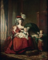 Elisabeht Louise Vigée Le Brun, "Marie-Antoinette et ses enfants", 1787, huile sur toile, 275 x 216,5 cm, Versailles, musée national des châteaux de Versailles et de Trianon, © Photo Rmn-Grand Palais (Château de Versailles) / Gérard Blot