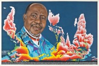 ￼￼￼￼￼￼￼￼￼￼￼￼￼￼Chéri Samba, La Vraie Carte di monde, 2011. Acrylique et paillettes sur toile. Collection Fondation Cartier pour l'art contemporain, Paris