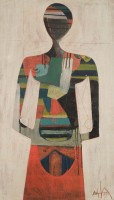 Figure, 1939 Huile sur panneau, 107 × 63 cm Collection Jacques et Thessa Herold Photo : Courtesy Valérie Thessa Herold © Adagp, Paris 2015