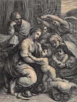Gérard Edelinck, d’après Raphaël, La Sainte Famille de Jésus Vers 1677 Burin BnF, Estampes et photographie