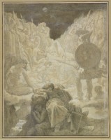 Jean Auguste Dominique Ingres (1780-1867), Le Songe d’Ossian, 1866, graphite, lavis d’encre de Chine et rehauts de blanc sur deux calques, Montauban, musée Ingres (déposé par le département des arts graphiques du musée du Louvre) © Montauban, musée Ingres /cliché Guy Roumagnac