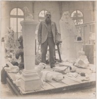 Eugène Druet, Rodin au milieu de ses plâtres, vers 1902 (c) musée Rodin
