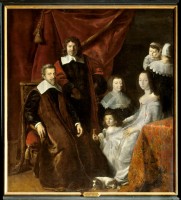 Ecole française 1re moitié du XVIIe siècle, aussi attribué à Philippe de Champaigne. Portrait de la famille Habert de Montmor, 1ère moitié du XVIIe siècle. Huile sur toile. Photo © Château de Sully-sur-Loire