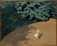 Félix Vallotton. Le Ballon, dit aussi Coin de parc avec enfant, 1899. Huile sur carton marouflé sur bois. Photo © RMN-Grand Palais (musée d’Orsay) / Hervé Lewandowski