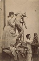 William Elborne Camille Claudel et Jessie Lipscomb dans leur atelier, 117 de la rue Notre-Dame-des-Champs à Paris, 1887. Tirage gélatino-argentique Paris, musée Rodin © Musée Rodin, Paris / William Elborne