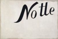 Jannis KOUNELLIS, Senza titolo (Notte) [Sans titre (Nuit)], 1965. Huile sur toile non enduite, agrafée sur châssis. Collection Centre Pompidou, mnam /cci © Centre Pompidou/Dist. RMN-GP © Adagp, Paris 2016