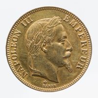 Albert-Désiré Barré (1818-1878). Pièce de 100 francs en or de Napoléon III, 1867 © Julien Vidal / Musée Carnavalet / Roger-Viollet
