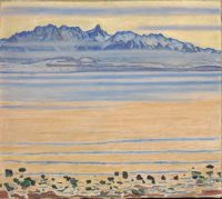 Ferdinand Hodler, Le Lac de Thoune et la chaîne du Stockhorn, 1905. Huile sur toile, 80,5 x 90,5 cm. Collection Christoph Blocher 