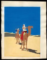 Hergé. Les Aventures de Tintin, Le crabe aux pinces d’or, 1942. Bleu de coloriage de l’illustration de couverture de l’album, aquarelle et gouache sur épreuve imprimée, 42 x 30 cm. Collection Studios Hergé © Hergé/Moulinsart 2016