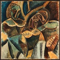 Pablo Picasso, Trois figures sous un arbre, Paris, Hiver 1907-1908 Huile sur toile, Musée national Picasso-Paris © Succession Picasso 2016