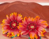 Georgia O’Keeffe (1887-1986). Red Hills with Flowers (Collines rouges et fleurs), 1937. Huile sur toile, 50.8 x 63.5 cm. Chicago, The Art Institute of Chicago, legs d’Hortense Henry Prosser © The Art Institute of Chicago © Georgia O’Keeffe Museum / ADAGP Paris 2016