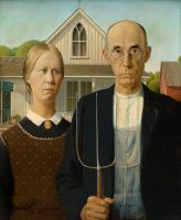 Grant Wood (1891-1942). American Gothic (Gothique américain), 1930. Huile sur panneau d’aggloméré, 78 x 65.3 cm. Chicago, The Art Institute of Chicago, Friends of American Art Collection © The Art Institute of Chicago