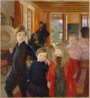 Albert Besnard (1849-1934), Portrait de famille, vers 1890, huile sur toile, 132 x 120 cm, Paris, musée d’Orsay. Photo © RMN-Grand Palais (musée d’Orsay) / Franck Raux