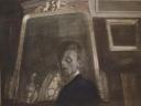 Léon Spilliaert, Autoportrait au miroir, 1908, Encre de Chine, lavis, pinceau, aquarelle, crayon de couleur sur papier, Museum voor Schone Kunsten, Ostende - (c) Ostende, Museum voor Schone Kunsten / ADAGP, Paris, 2007