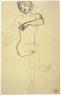 Rodin, 'Femme nue, les bras vers la gauche, une jambe vers la droite', Hanako?, 1906-7?, Mine de plomb sur papier crème %%