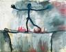 A.R. Penck, Der Übergang (Le Passage), 1963. Huile sur toile, 94 x 120 cm. Collection Ludwig, Ludwig Forum für Internationale Kunst, Aix-la-Chapelle (c) A.R. Penck, Courtesy Galerie Michael Werner, Cologne & New York