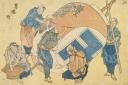 Scènes de rue nouvellement publiées (Shinpan Daidôzui), La ville de Okuramae, 1825. Impression polychrome (nishiki-e). Editeur: Nishimuraya Yohachi et Iseya Rihei. Non signée. Legs Raymond Koechlin, 1932 (c) musée Guimet / Thierry Ollivier