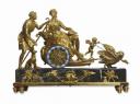 Pendule 'Le char de Vénus', 1805-10. Attribué à André-Antoine Ravrio. Bronze doré, émail, marbre vert de mer, H. 44 cm, L. 60 cm, pr. 16 cm