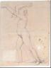 J.-A.-D. Ingres (1780-1867), Le Martyre de Saint Symphonien d'après le modello de 1827, Femme nue (courant vers la gauche). Pierre noire sur papier. 52,3 x 40,5 cm. Legs Ingres, 1867 (c) Musée Ingres, Montauban, Cliché Roumagnac