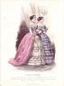 Robe de bal, 1854. Planche parue dans Les Modes parisiennes (c) DR / Collection particulière