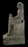 Statue du pharaon Séthi II assis. Grès. Nouvel Empire, 19e dynastie, règne de Séthi II, 1279-1213 av. J.-C.. British Museum (c) The Trustees of the British Museum