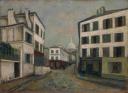 Maurice Utrillo, Rue Norvins à Montmartre, vers 1911. Huile sur panneau parqueté. Collection Yagi (c) Jean Fabre / Adagp, Paris 2009