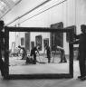 Plein cadre sur le ballet des balayeurs. Pierre Jahan. 1947. Tirage ancien. Musée du Louvre